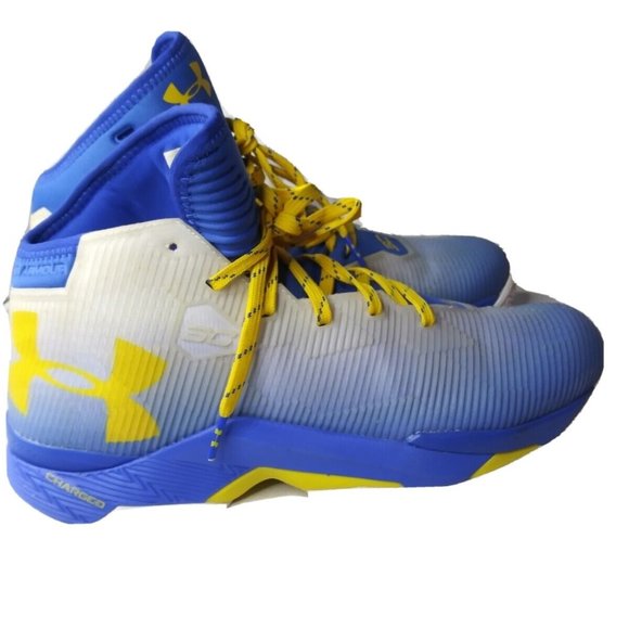 Under Armour Curry 2.5 Men's Size 8.5 Shoes Blue White Yellow OG Steph - Picture 2 of 7